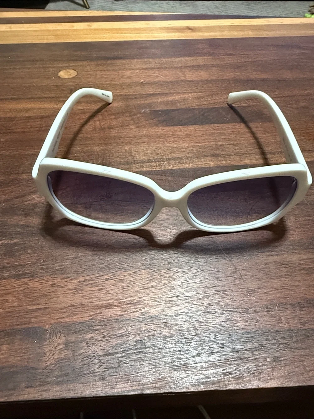 Michael Kors White Oversized Square Sunglasses with Gradient Lenses